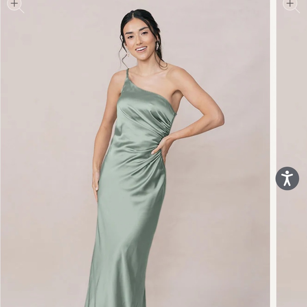 Revelry Jade Satin Dress